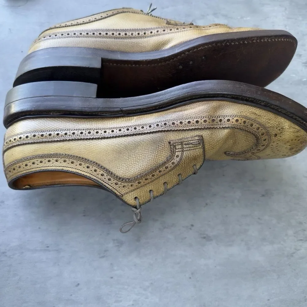 Vintage 1974 Florsheim Imperial Kenmoor 93631 Golden Harvest Longwing Brogue 9C